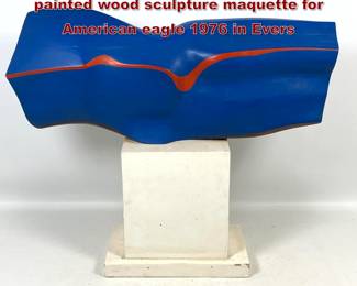 Lot 1507 Gerald DiGiusto abstract figurative painted wood sculpture maquette for American eagle 1976 in Evers