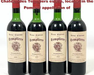 Lot 2023 4pcs of red wine from the Vieux Chateau des Templiers estate, located in the Pomerol appellation of 