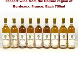 Lot 2035 9 bottles of 1988 Chateau Simon dessert wine from the Barsac region of Bordeaux, France. Each 750ml 