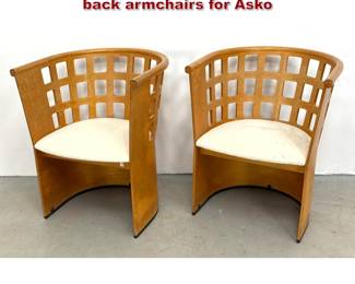 Lot 1474 Pair Eero Aarnio Ruutu birch barrel back armchairs for Asko