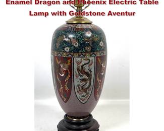 Lot 1768 Japanese Meiji Period Cloisonne Enamel Dragon and Phoenix Electric Table Lamp with Goldstone Aventur