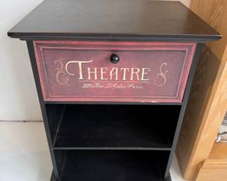 023 Theatre Paris Themed Black Red Side Table with Drawer