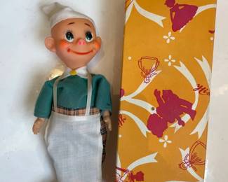 027 Vintage Celluloid Chef Doll with Original Box