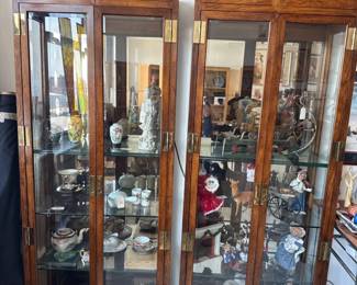 072 Set of 2 Henredon Campaign displays cabinets