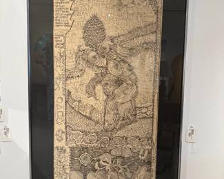 030 Jack Carlton 1969 Framed Indian AstrologicalTantric Art Print Signed