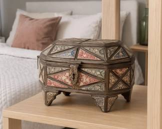 110 Handmade Antique Turkish Bone Jewelry Box