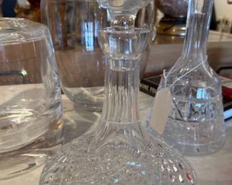 020 Crystal Ships Decanter with Faceted Ball Stopper