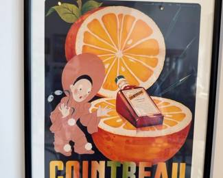 134 Vintage Cointreau Liqueur Advertising Poster in Frame
