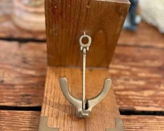 126 Brass Nautical Anchor on Wood Base Decorative Paperweight