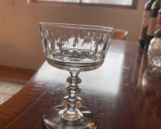 069 Set of 11 Javit Cherish ut champagne glasses Coupe with Faceted Bowl and Ringe