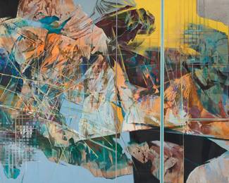 234 Edward Reep (2018-2013) "Reticular Series #8" (diptych) Oil on canvas Signed lower right: Reep; titled on the stretcher Each panel: 54 x 49 1/2 in. Estimate: $1,800 - $2,200