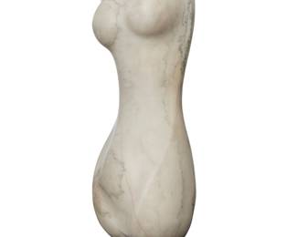 205 Roger Charles Cavalli (b. 1930) Nude female torso, 1969 Carved white marble on composite plinth Etched signature: Cavalli Figure height 13 1/4 in., width 5 in., depth 3 7/8 in.; overall height 14 1/4 in. Estimate: $400 - $600