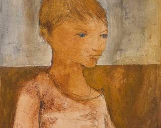 80 Gino Hollander (1924-2015) Portrait of child, 1967 Oil on canvas Signed and dated lower left: Gino Hollander / 3/67 39 3/4 x 30 1/4 in. Estimate: $500 - $700
