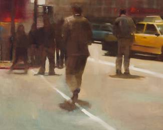 83 Scott Yeskel (b. 1977) "To the Felds," 2003 Oil on canvas Signed with initials lower right: SY; signed "Scott Yeskel," titled, and dated "June 2003," all verso 29 x 50 in. Estimate: $800 - $1,200