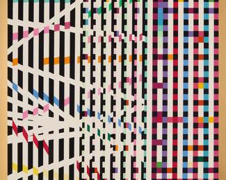 4 Yaacov Agam (1928-2026) "Multi-Mag Rhythm (Gold)" Screenprint in colors on paper Edition: 27/180 Signed and numbered in pencil at the lower right and left, respectively: Agam Sight: 26 3/4 x 26 3/4 in. Estimate: $400 - $600