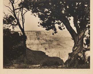 247 Dain L. Tasker (1872-1964) "Grand Canyon," 1920 Gelatin silver print on paper mounted to paperboard From the edition of unknown size Signed, titled, and dated in pencil on the paperboard mount, just below the sheet: Dr. Dain L. Tasker 1920 Image: 7 5/8 x 9 1/2 in.; Mount: 18 1/8 x 14 1/8 in. Estimate: $200 - $300