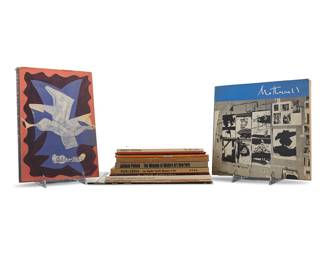 323 A group of thirteen Modern art monograph books Mid/late 20th century Comprising hardcover and softcover books on Robert Motherwell, Barnett Newman, Hans Hofmann, Willem de Kooning, Isamu Noguchi, Andrew Wyeth, Jackson Pollock, Rico Lebrun, Mark Rothko, Alberto Burri, Aristide Maillol, Georges Braque, and Ad Reinhardt 13 pieces Largest height 11 3/5 in. Estimate: $200 - $400