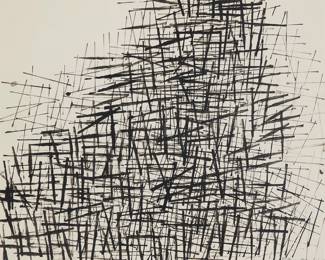 268 Bettina Brendel (b. 1922) Untitled, 1961 Ink on paper Signed and dated in pencil lower right: Bettina Brendel 61 Sight: 19 x 24 in. Estimate: $400 - $600