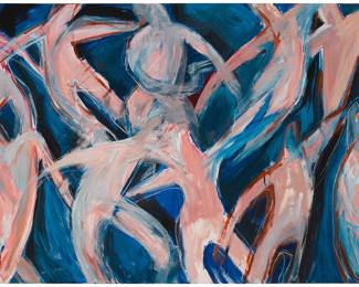 314 Kharlene Boxenbaum (20th/21st Century) Abstract dancing nudes Oil on canvas Unsigned 60 x 84 1/2 in. Estimate: $400 - $600