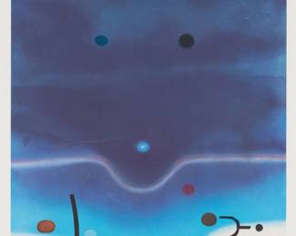 179 Victor Pasmore (1908-1998) "Senzo Titolo 6," 1989 Etching and aquatint in colors on wove paper Edition: 77/90 (there were also 11 artist's proofs) Initialed, dated, and numbered in pencil in the lower margin: VP / 89; Vigna Antoniniana, prntr.; Marlborough Graphics Ltd., London, England, and 2 RC Edizioni d'Arte, Rome, Italy, co-pubs. Plate: 58 x 30 in.; Sight: 65 x 33 in. Estimate: $1,000 - $1,500