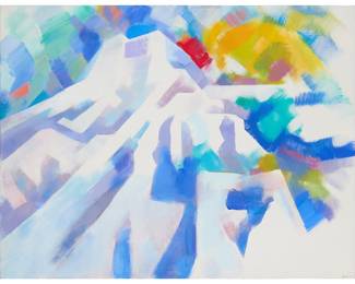 233 Erle Loran (1905-1999) "Mountain Top," circa 1980s Oil on canvas Signed lower right: Loran; titled and dated on a label affixed to the frame's backing board 40 x 52 in. Estimate: $800 - $1,200