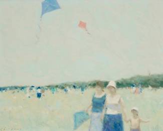 82 André Gisson (1921-2003) Figures flying kites Oil on canvas Signed lower left: Gisson 11 x 14 in. Estimate: $700 - $1,000