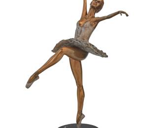 29 Mario Jason (b. 1938) "Jennie," 1996 Cold-painted and polished bronze Edition: 6/50 Etched with signature, date, title, and edition: © Mario '96 Bronze height 32 1/2 in., width 17 in., depth 16 1/2 in.; overall height 34 1/4 in. Estimate: $700 - $900