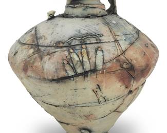 199 Bede Clarke (b. 1956) A studio earthenware ewer vessel, late 20th/early 21st century With possible incised indistinct mark to underside Height 17 3/4 in., width 15 1/2 in., depth 14 1/2 in. Estimate: $300 - $500