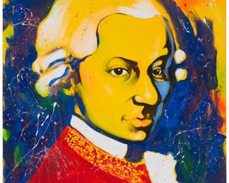155 S. Fish (20th Century) Portrait of Mozart, 2006 Acrylic on canvas Signed and dated in the lower right: S Fish /.6 65 1/2 x 51 1/2 in. Estimate: $700 - $900
