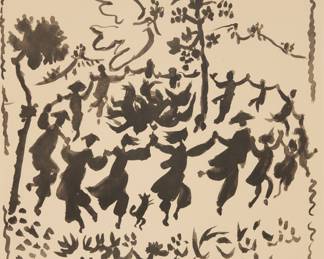 191 After Pablo Picasso (1881-1973) "Vive la Paix," 1954 Lithograph on Lana paper An artist's proof, aside from the edition of 350 Signed and inscribed "EA" in pencil in the lower margin, possibly in another hand: Picasso Image: 23 x 18 in.; Sheet: 26 x 20 1/4 in. Estimate: $1,000 - $1,500