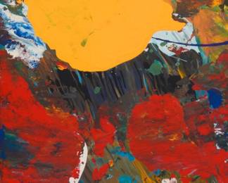 184 Charles Clough (b. 1951) Untitled abstract, 1995 Enamel on Masonite Signed and dated verso: Clough / 1995 12 1/2 x 4 1/8 in. Estimate: $600 - $800