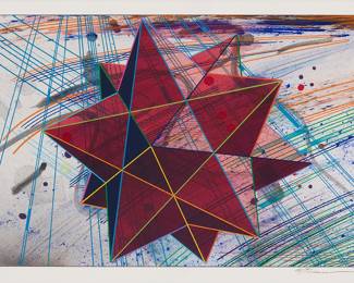 236 Mark Busacca (20th/21st Century) Polyhedron Mixed media including paint and pencil on paper Signed in pencil lower right: M. Busacca Sight: 8 1/2 x 12 in. Estimate: $300 - $500