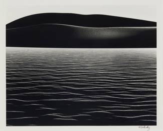 251 John Wimberley (b. 1945) "Dunes and Horizontal Ripples," 1999 Gelatin silver print on paper From the edition of unknown size and date Signed in ink in the lower margin: Wimberley; titled by the artist Image: 9 1/2 x 12 in.; Sight: 10 1/2 x 13 in. Estimate: $300 - $500