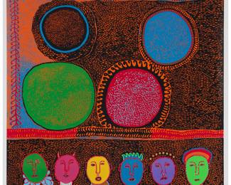 291 After Yayoi Kusama (b. 1929) Untitled David Zwirner Gallery exhibition poster for Yayoi Kusama: Festival of Life, 2017 Digital print poster From the edition of unknown size Unsigned Image: 24 3/4 x 24 3/4 in.; Sheet: 25 3/4 x 25 3/4 in. Estimate: $400 - $600