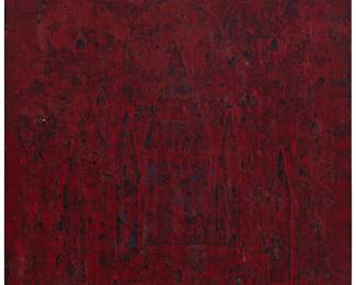 276 Paula Mautnerová (1919-2001) "L'Eglise" Mixed media including acrylic and collage on board Appears unsigned; titled in pencil on the frame's backing board 24 x 19 3/4 in. Estimate: $600 - $800