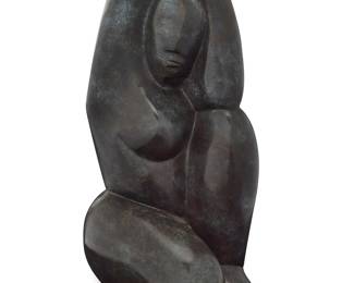 31 Barbara Beretich (1936-2018) Kneeling nude Patinated bronze Edition: 5/24 Signed and numbered in the casting on the right leg: Beretich; impressed: BB [conjoined] Height 14 in., width 7 1/2 in., depth 6 3/8 in. Estimate: $300 - $500