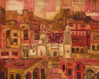 280 Allen Pendergraft (1918-2005) "Iglesia de Alamos, Sonora" Oil on Masonite Signed upper right: Allen Pendergraft; titled verso 18 x 22 1/4 in. Estimate: $500 - $700