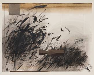 265 Late 20th Century Contemporary School Abstract composition Ink and wash on paper Signed and dated in pencil lower right: A Kac '91 Image/Sheet: 38 x 49 3/4 in. Estimate: $500 - $700