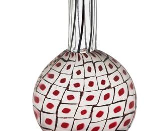 143 Reino Björk (b. 1952) A murrini art glass vase, 1998 Etched with signature, date, and inscription: Reino Björk / NYC Height 22 1/4 in., width 12 3/4 in., depth 6 1/4 in. Estimate: $400 - $600