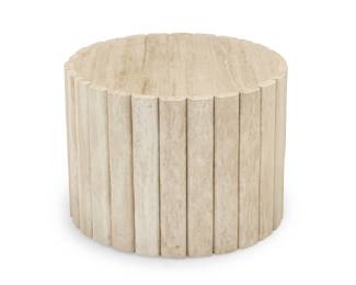 135 A Modern white marble side table Late 20th century Unmarked Height 16 1/4 in., diameter 22 in. Estimate: $300 - $500