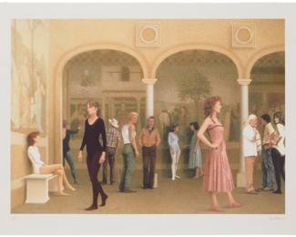 301 David Hollowell (b. 1951) "Arched Room with Frescoes," 1998 Giclée in colors on paper Edition: 15/35 Signed, dated, and numbered in pencil in the lower margin: David Hollowell 98; titled by repute Image:18 1/2 x 26 in.; Sheet: 22 x 29 in. Estimate: $100 - $200