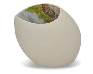 198 Jane Blackman (b. 1965) "Llanberis" Interior-painted bisque ceramic Signed and titled to underside: Jane Blackman Height 15 1/4 in., width 16 1/2 in., depth 12 1/2 in. Estimate: $300 - $500