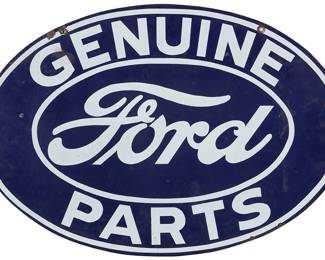 96 A Ford Genuine Parts enameled metal sign Mid/late 20th century 16 3/4 x 24 3/8 in. Estimate: $800 - $1,200