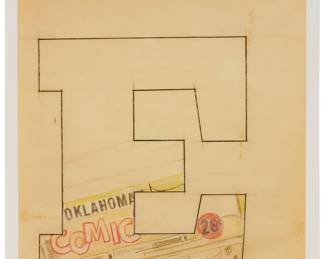290 After Ed Ruscha (b. 1937) "Ed Ruscha: OKLA, Oklahoma Contemporary, 02/18-07/05/2021," exhibition poster, 2021 Offset lithograph in colors on paper From the edition of 100 (10 of which were signed in pencil by the artist) Unsigned; Oklahoma Contemporary Museum, Oklahoma City, OK, pub. Sheet: 35 x 24 5/8 in. Estimate: $400 - $600