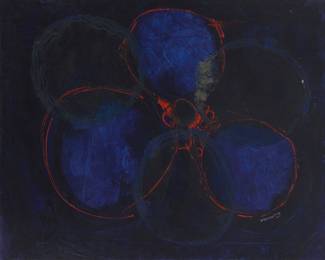 225 Rainey Bennett (1907-1998) Blue forms, 1973 Oil on canvas Signed and dated lower right: R. Bennett 73 24 x 30 in. Estimate: $400 - $600