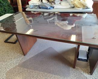 Modern GlassTop Executive Desk