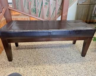 Contemporary Dark Brown Upholstered Bench