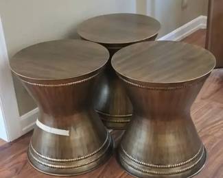 Set of Three Contemporary Drum Accent Tables