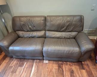 Power Reclining Gray Loveseat with USB Charging Ports