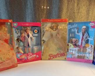 Barbie Collection Happy Birthday, Dr. Barbie, Wedding Fantasy, Career Doctor, Enchanted Evening